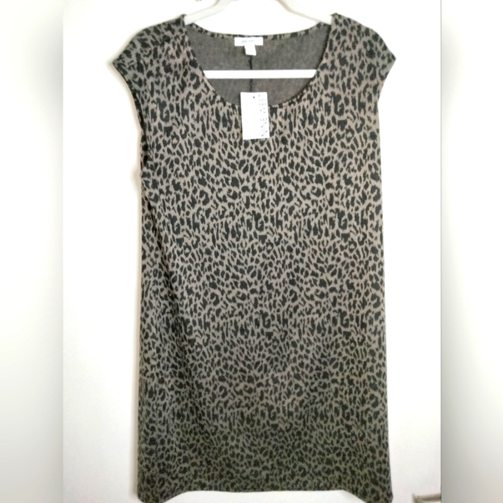 Nine West (Size XL) Multicolored Animal Print Cap Sleeves Shift Dress (NEW-NWT)